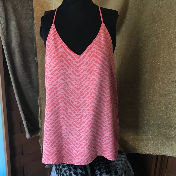 Maurices Tops - Maurice’s Pink Chevron Pink Tank Top